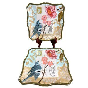 2 Birds by Certified international /Jennifer Brinley Square Salad Plate 8.5'